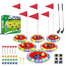 Light Up Golf Play Set - Upgraded Backyard Golf Chipping Game with 6 LED Targ...