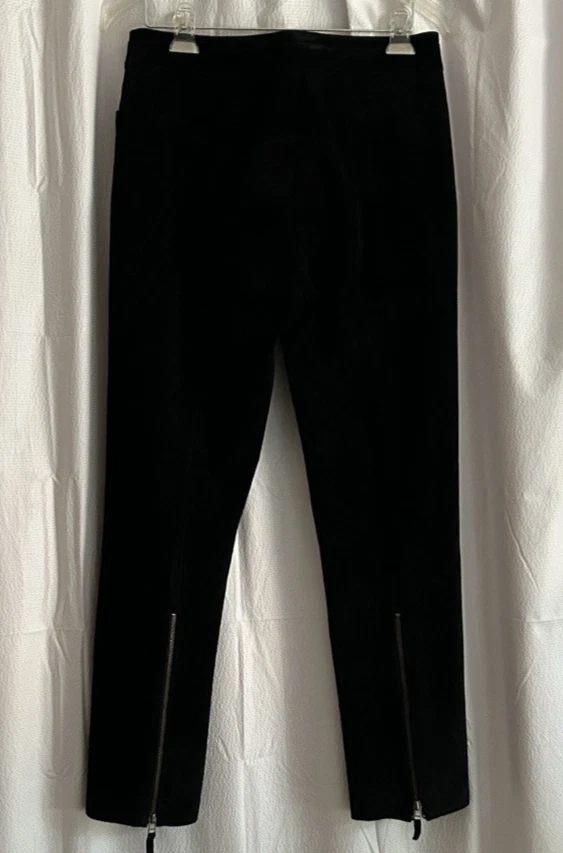 Pantalones de gamuza negros Siena Studio con detalles de cremallera, talla 4 Foto 2 de 4