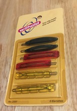 Vintage Wilhold USA Hair Barrettes No. 2991 Pack Of 6 Red Green Yellow