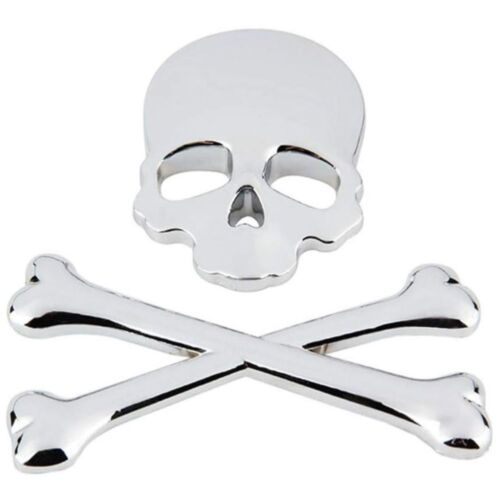 2Sets Zinc Alloy Skull and Bones Metal Emblem Decals  for Car Truck - Picture 1 of 8
