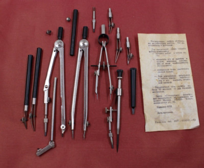 Vintage sowjetischer Zeichenkompass Werkzeuge Zeicheninstrumente ohne Box