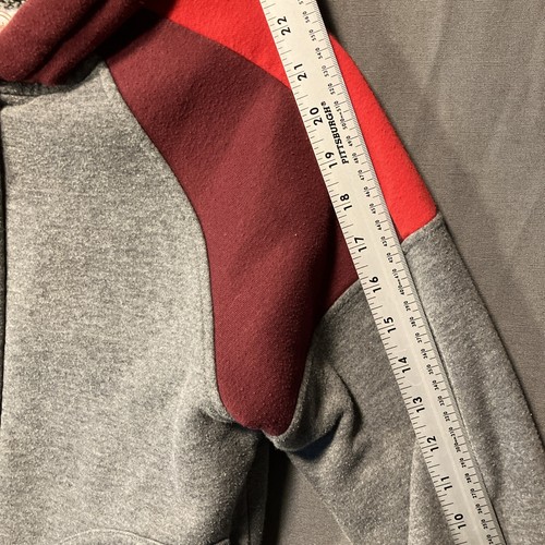 Wonder Nation Sweatshirt Girls L 10-12 Fleece Lined Hoodie Color Block Grey Red - Picture 13 of 15