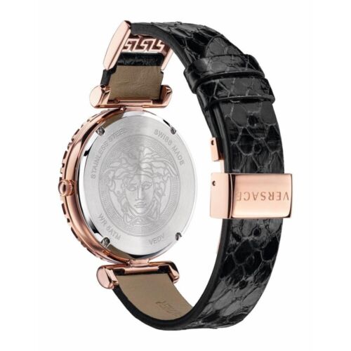 Versace VEDV00719 Palazzo Empire Greca roségold schwarz Leder Damen Uhr NEU - Bild 3 von 8