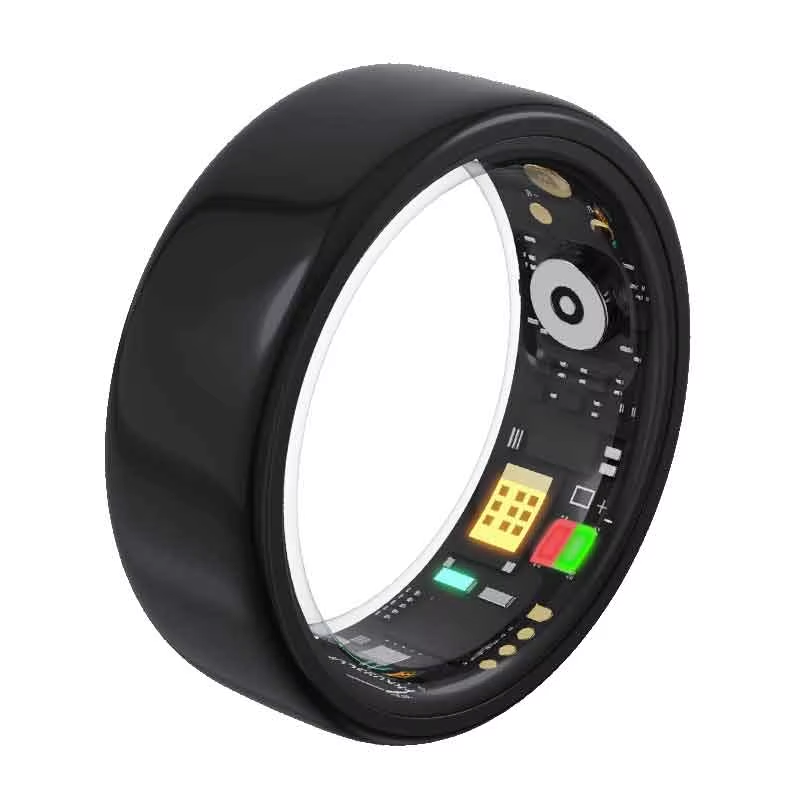 LONGLU Smart Ring pour Hommes Femmes, Bague Tracker de Fitness avec Fréquence Cardiaque/Oxygène Sanguin/Sommeil/Sport/Étanche IP68, Tracker de Santé pour iPhone & Android (Argenté, 10