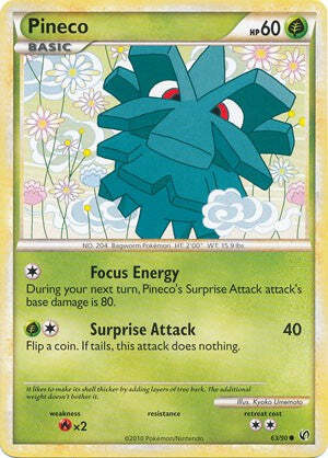 Pokemon Card HeartGold SoulSilver Undaunted 63/90 Pineco