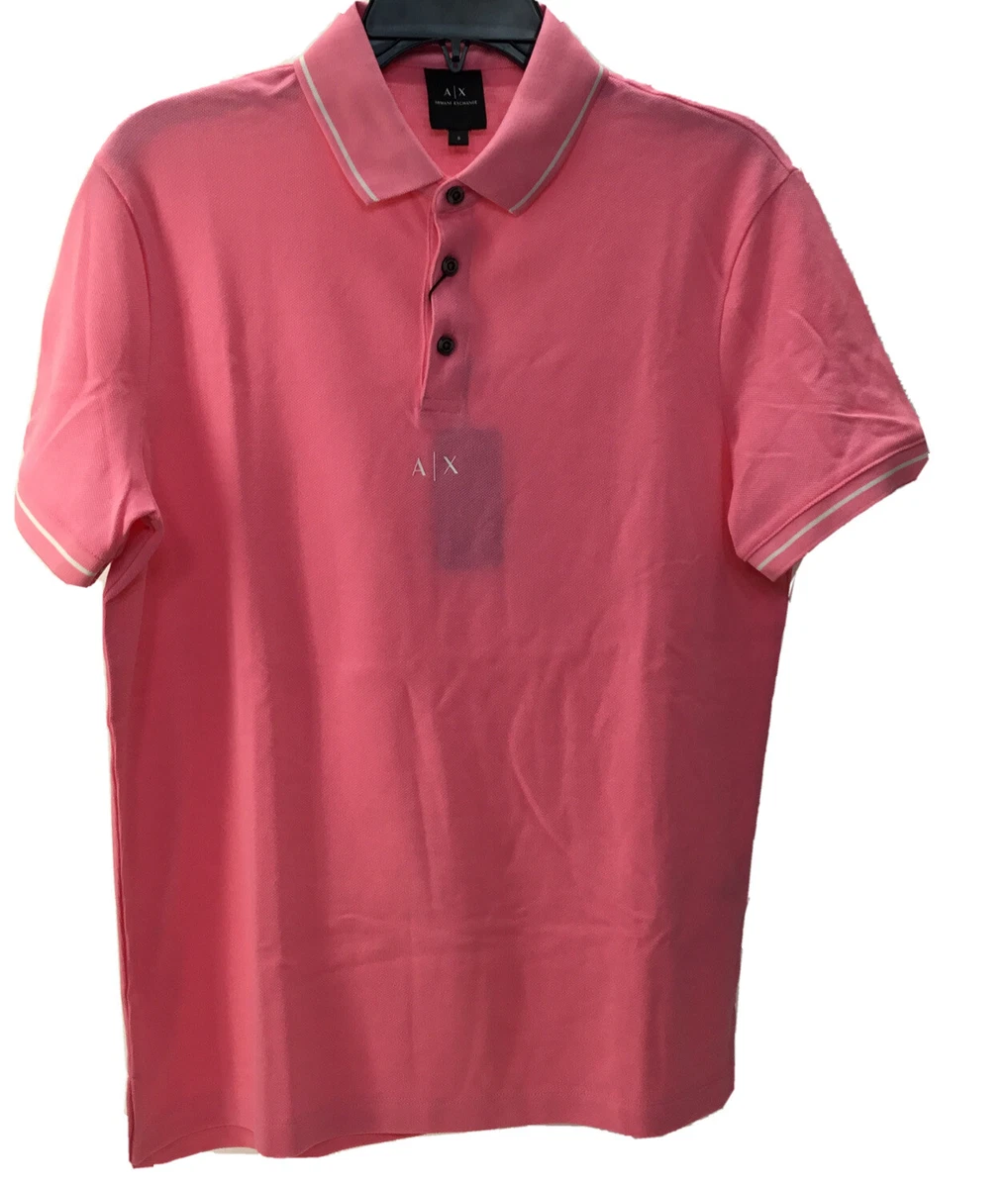 Pink armani cheap polo shirt