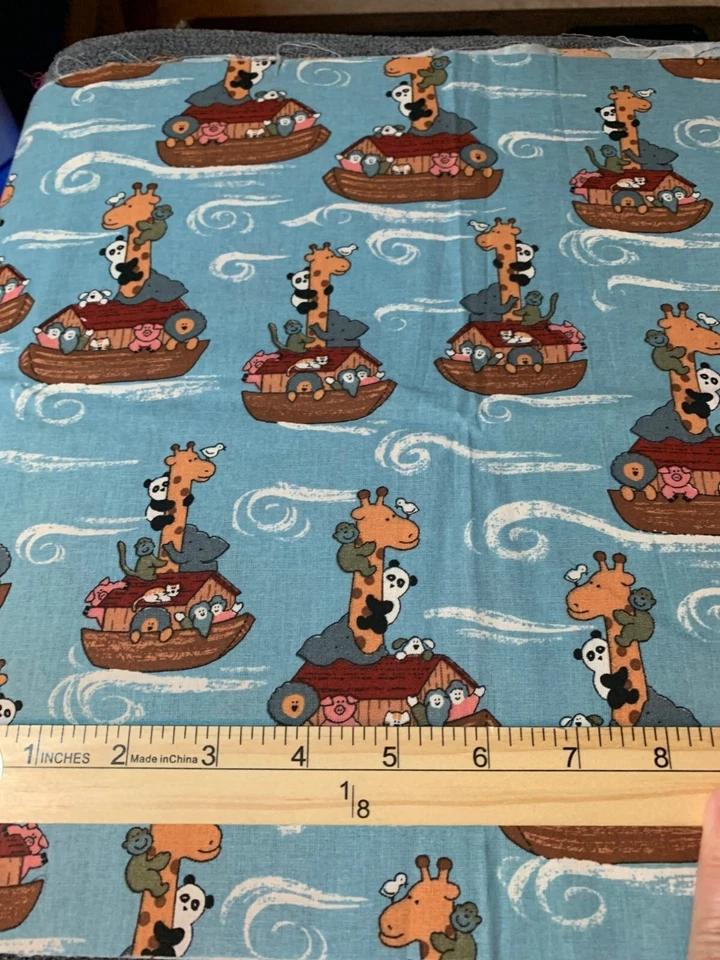 Noahs Ark Animal Print Cotton Fabric 12" x 44" - Image 4 of 4