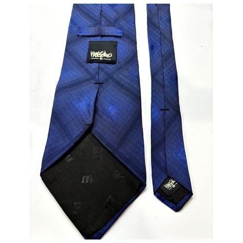 MOSSIMO Men's Silk Blend Blue Criss-Cross Pattern Neck Tie - Picture 3 of 3