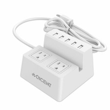 2 Port Surge Protector 2 AC Outlets Power Strip Surge Protector 1700J 5 USB Port