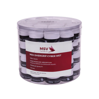60er Pack MSV Cyber Wet Grip weiß, Profi-Overgrip 0,6mm, besser als Pro Overgrip