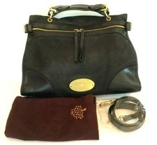 Mulberry Black Nubuck & Leather Taylor Convertible Satchel Shoulder Bag