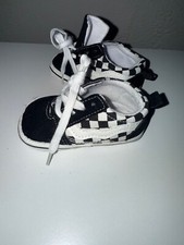 Vans Crib Slip-On V Checkerboard Shoes Black/White Infant asa 2