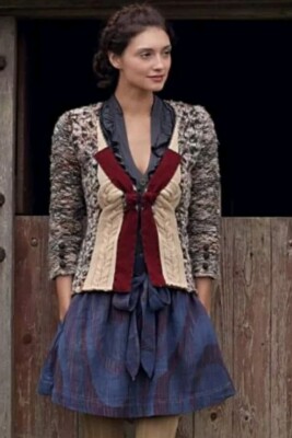 Anthropologie Field Flower Web And Loom Knit Cardigan Sweater Size S