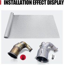 3-size Exhaust Heat Shield Mat Automotive Embossed Aluminum Muffler Exhaust Wrap