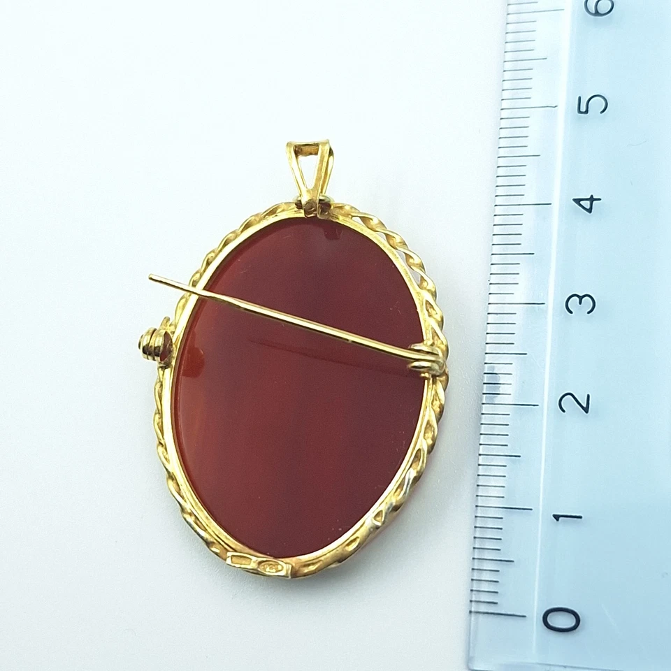 CIONDOLO IN ARGENTO 925% CON CAMMEO CAMEO, DONNA RODIATO IN ORO GIALLO 18KT - Immagine 3 di 4