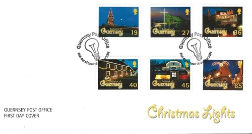 2001 Guernsey Christmas. Festival Lights First Day Cover
