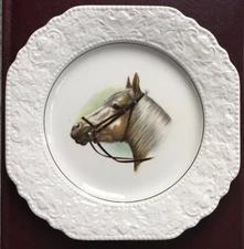 Vtg 1978 HORSE HEAD EQUESTRIAN LORD NELSON 9" PLATE ENGLAND HAND CRAFTED POTTERY