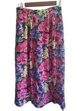 Vintage Boho Women's Skirt 10 Floral Laura Jean Rayon
