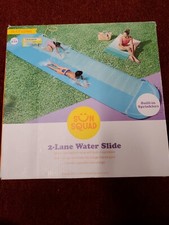 Sun Squad Water Filled 2 Lane Water Slide 18' Long Blue Backyard Sprinkler Slide