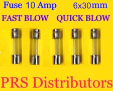 Fuse 10A 250V 6X30mm FAST BLOW QUICK BLOW Glass Fuse 10 Amp 5 pieces USA SELLER