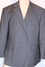 Oak Hill Blazer 2XL 50R / 52R Charcoal with Orange Black Windowpane 2 Button