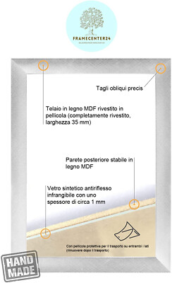 Cornice 30x40 Cm: La Tua Memoria In Bella Vista! Portafoto Nera In Legno Con Plexiglass, Per Poster E A4, Da Parete O Da Tavolo - 4