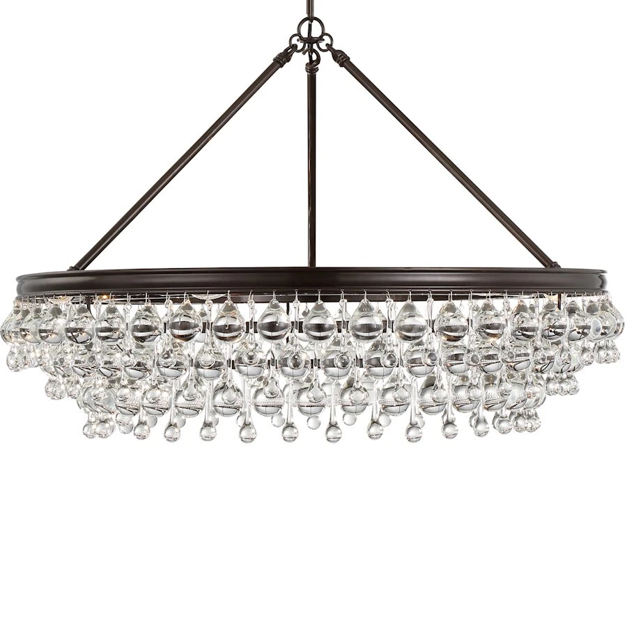 Crystorama Calypso 6 Light Crystal Teardrop Bronze Chandelier 30x30x20 275 VZ