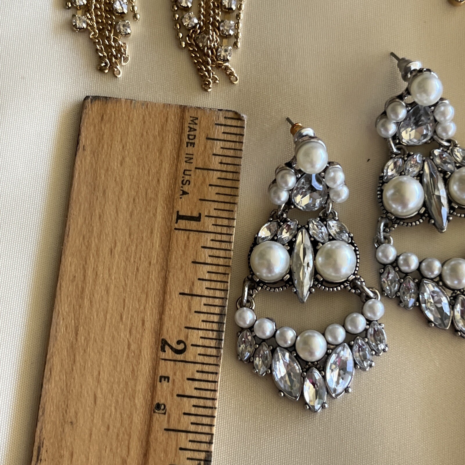 Earrings Pierced Statement Dangling Chandelier Br… - image 8