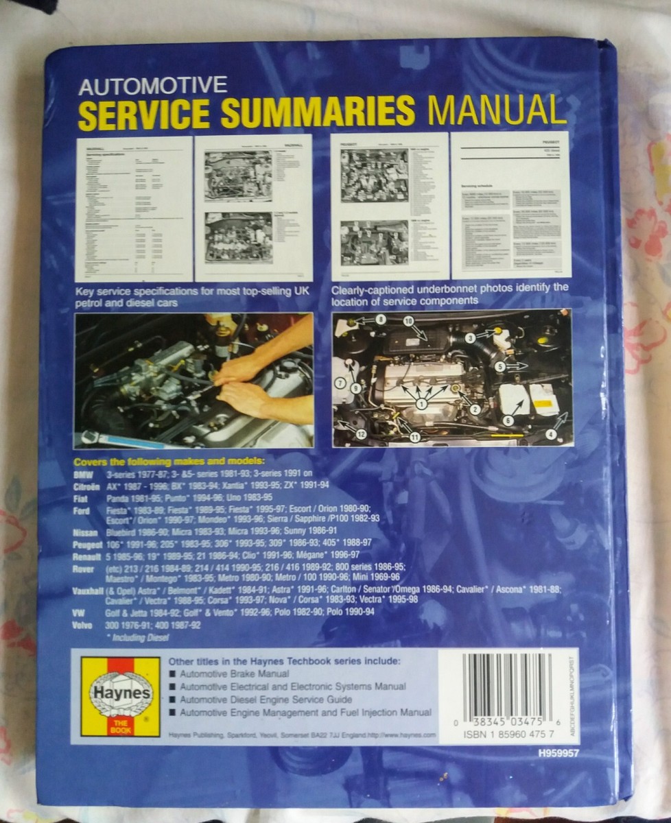NEW Haynes automotive service summaries techbook manual