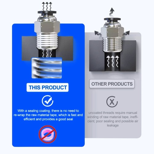 1/4 OD Tube x 1/2 NPT Male Connector Pneumatic Air Push to Connect Fitting 10Pcs - Picture 7 of 23