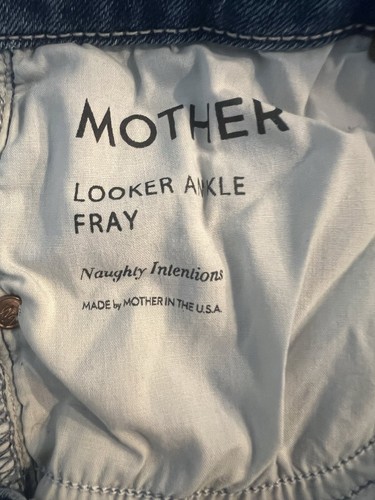 ��Jeans MOTHER Looker sfilacciato alla caviglia effetto invecchiato cattivi intenzioni elasticizzato 25 - Foto 10 di 14