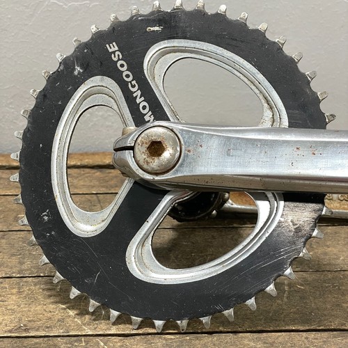 Mongoose Crank Set Mid School BMX 175 mm 3pc Forged Arms Splined Spindle Cranks - Picture 2 of 18