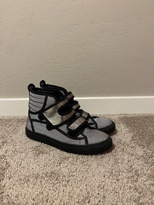 Raf Simons Men's Silver Velcr0 Fastening Hi-top Sneakers