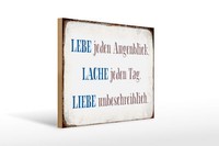 Holzschild Spruch 40X30 Cm Liebe Lache Jeden Tag Geschenk Deko Schild