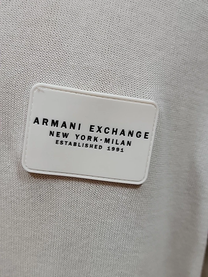 Suéter para hombre Armani Exchange A/X cremallera completa blanco/negro XXL nuevo con etiquetas #C Foto 3 de 4