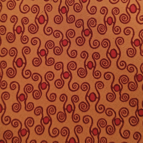 Hermes Paris 5256 SA Silk Designer Necktie H Figure Swirl Pattern Orange Men Tie