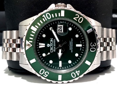 Croton Sea Diver 42mm Diver Explore Green HULK Turn Bezel Japan