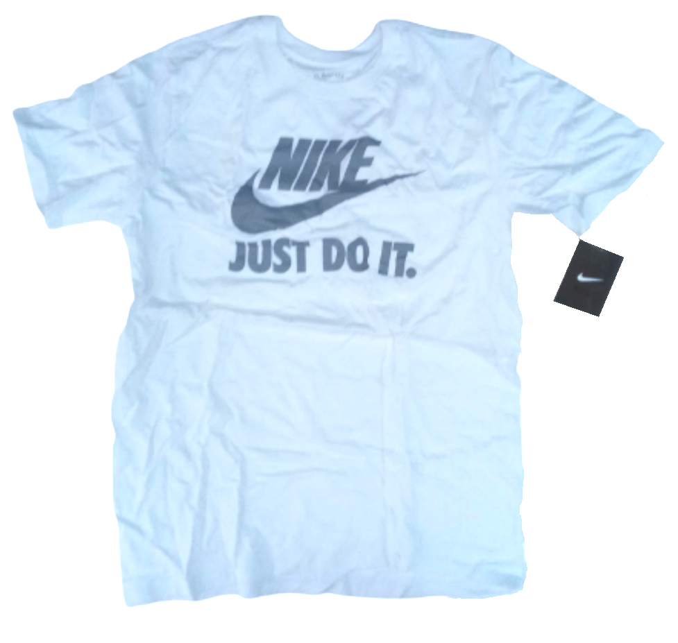 Men's NIKE DM8164-100 Sportswear Just Do It T-Shirt White Graphic Tee, NEW