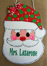 Personalized Name SANTA CLAUS Christmas SIGN Wall Door Hanger Plaque Winter