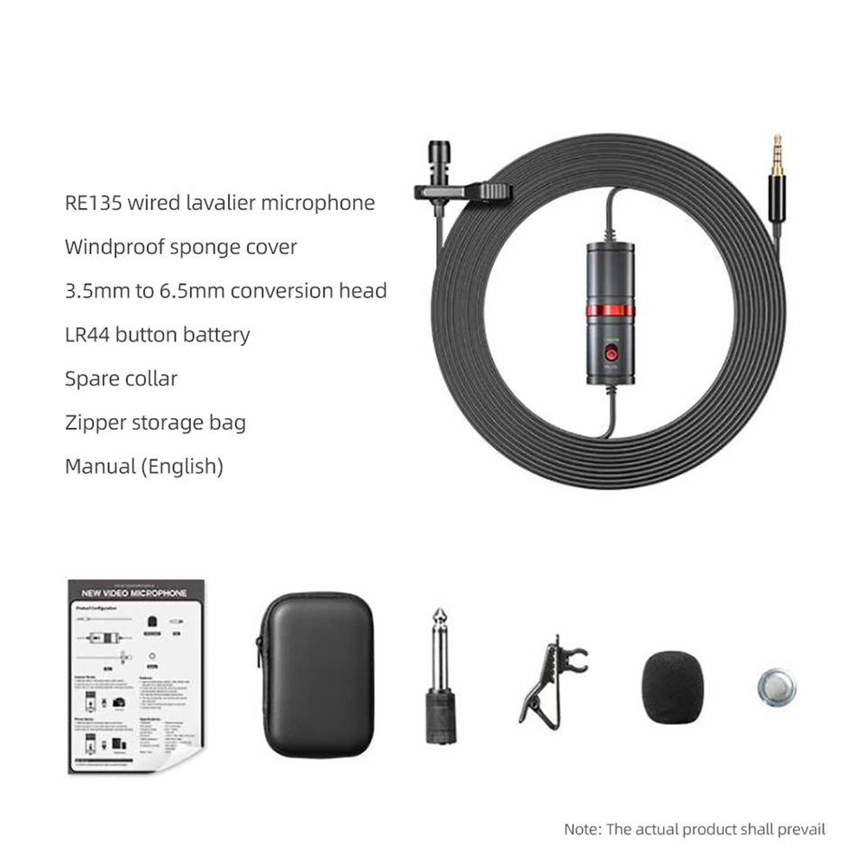 Lavalier Microphone for iPhone Android DSLR Omnidirectional Condenser 6m 3.5mm - Image 3 of 4