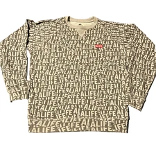 A LIFE Streetwear Graphic Spellpit Logo Gray Crew Neck Sweatshirt Sz XL Premium