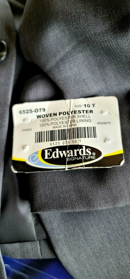 Edwards Signature Blazer Womens Size 10T Gray Lined Fitted Uniform New Tags - Image 2 of 4