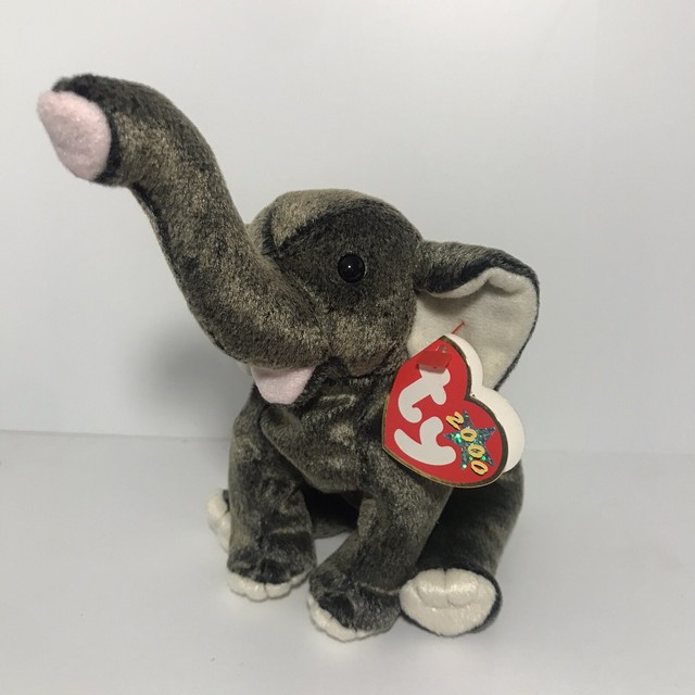 Trumpet The Elephant Ty Beanie Babies With Heart Tag Feb 11 2000 for