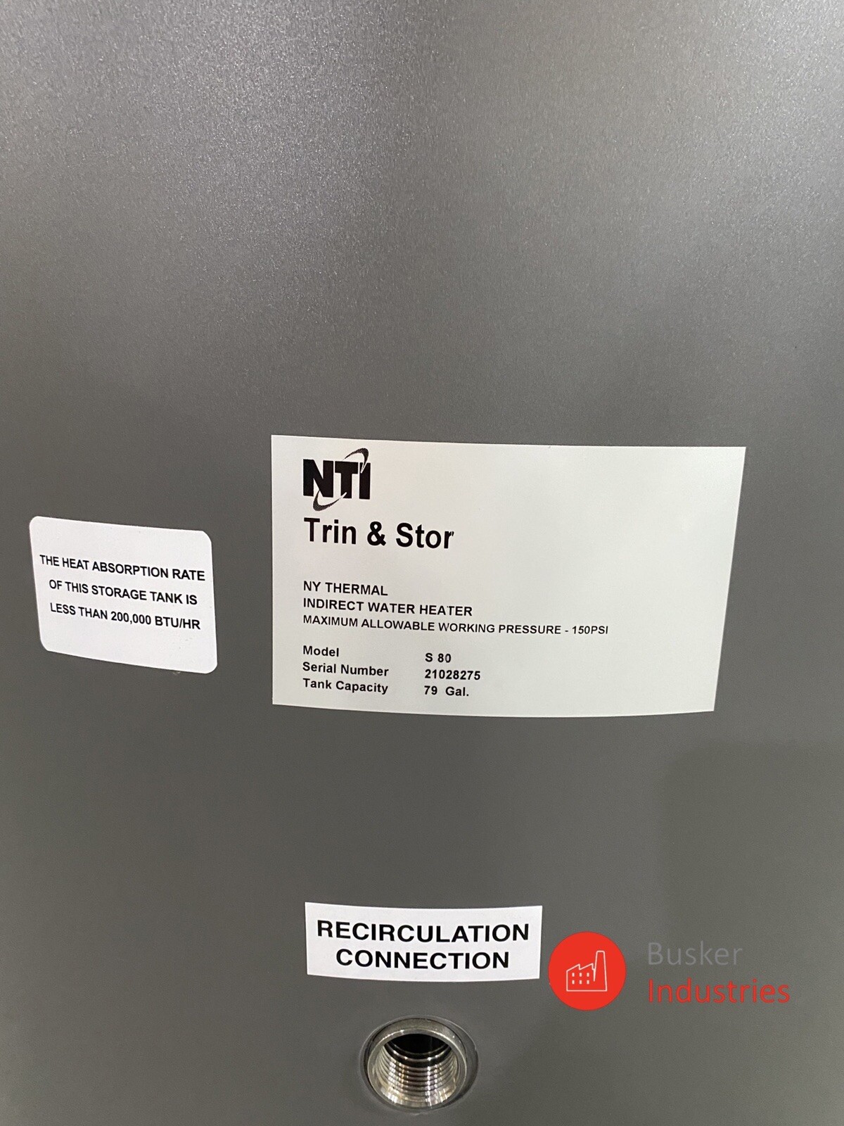 NTI Boilers S80 Trin u0026amp; Stor NY Thermal Indirect Water Heater Storage  Tank | eBay