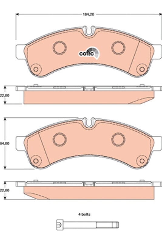 GDB1780 TRW Brake Pad Set, disc brake for ,IVECO