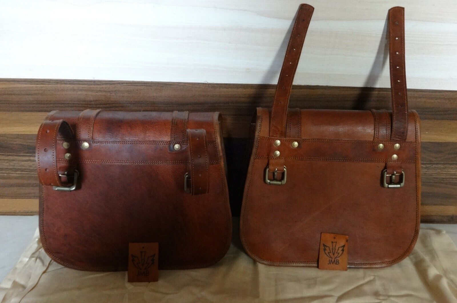 Vintage Braun Leder Motorrad Sattel Tasche Pannier Side Lagerung Organizer - Österreich