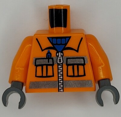 Lego Construction Worker Minifigure Torso Orange Jumpsuit 973pb0263c02 