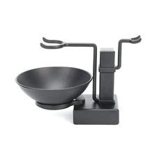 Shaving Brush Holder, Black Stainless Steel Shaving Brush Razor Stand with So...
