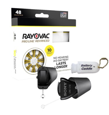 Sony CRE-C10 Self-Fitting OTC Hearing Aids | DELUXE BATTERY BUNDLE