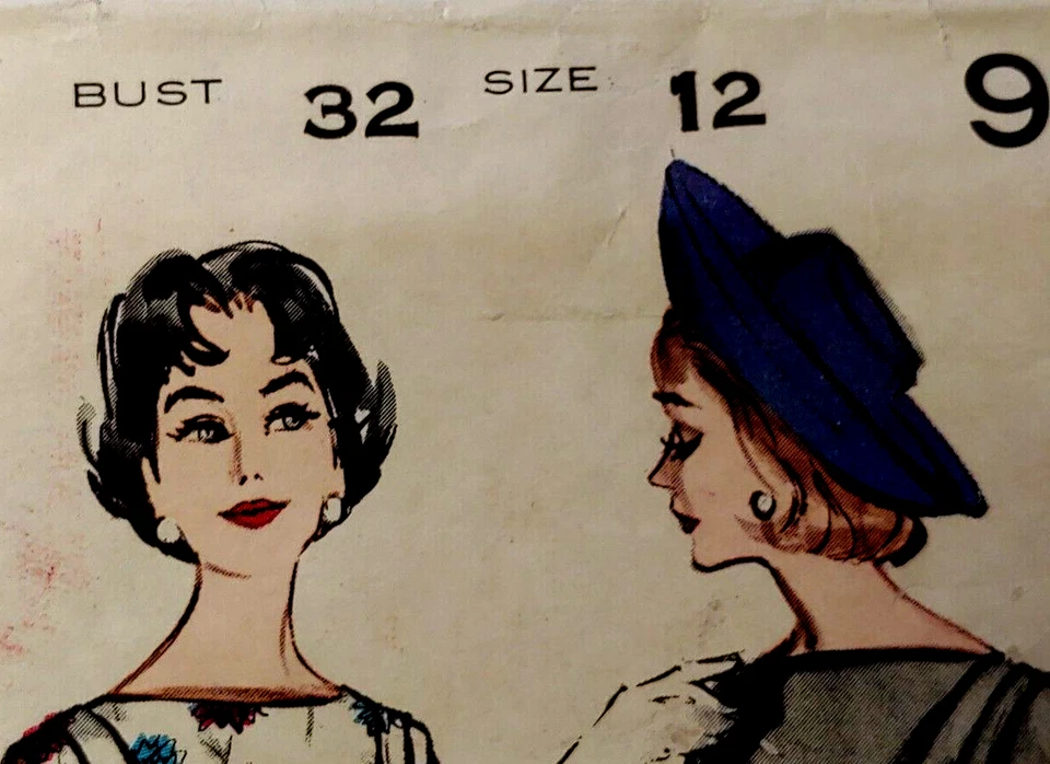 1960's Vtg Butterick #9003 Misses' Soft Shoulder Sheath Dress Belt Sz 12 Bust 32 - Image 4 of 4